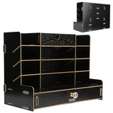Wooden Storage Box Innovative Desktop Pen Holder Container Stationery Rack OrganizerBlack