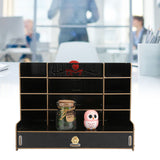 Wooden Storage Box Innovative Desktop Pen Holder Container Stationery Rack OrganizerBlack
