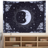 Wall Hanging Tapestry MoonPattern Background Decoration for Living Room Bedroom(200x150cm )