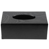 Black Wooden Tissue Box Napkin Case Elegant Style Tissue Holder for Home Hotel Living Room