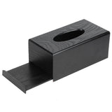 Black Wooden Tissue Box Napkin Case Elegant Style Tissue Holder for Home Hotel Living Room