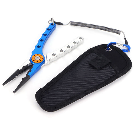 Fishing Lure Pliers Tongs Multifunction Aluminum Alloy Hook Remover Tool Equipment(Blue Silver ) In Australia - Darrahopens