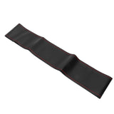 Universal Steering Wheel Cover with Needle Thread Protector for External Diameter of 3738cm(Black Red Thread )