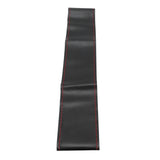 Universal Steering Wheel Cover with Needle Thread Protector for External Diameter of 3738cm(Black Red Thread )