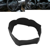 Universal Steering Wheel Cover with Needle Thread Protector for External Diameter of 3738cm(Black Black Thread )
