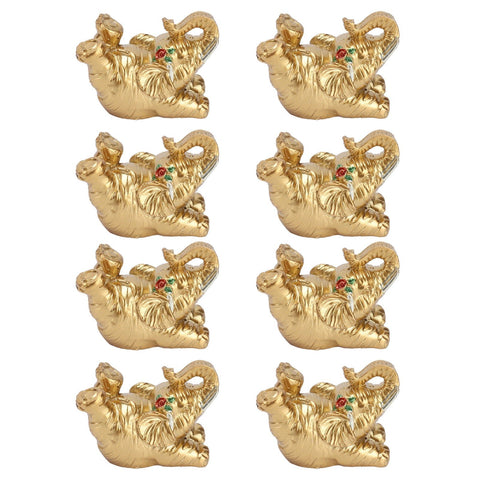 8Pcs Resin Elephant Statue Decor Innovative Home Table Decoration Ornament Birthday Gift Gold