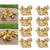 8Pcs Resin Elephant Statue Decor Innovative Home Table Decoration Ornament Birthday Gift Gold