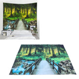 Polyester Tapestry Forest Landscape Pattern Wall Hanging Blanket Bedroom Dormitory Decors150x150cm In Australia - Darrahopens