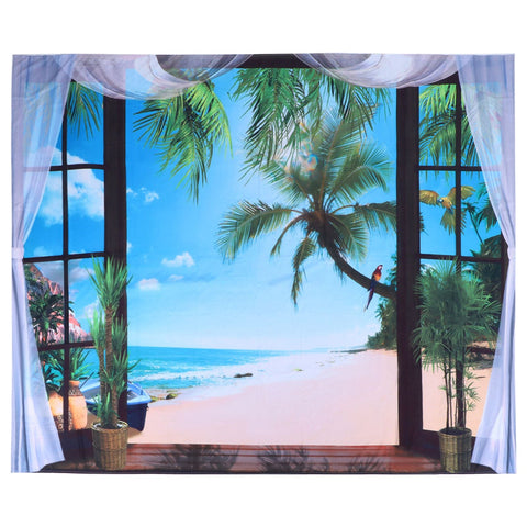 Window Beach Landscape Pattern Tapestry Wall Hanging for Living Room Bedroom Art Decor230x180cm In Australia - Darrahopens