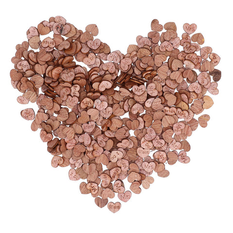 500Pcs Heart‑Shape Chips Wood Grain Slice Decoration DIY Hand‑Made Scrapbook Crafts In Australia - Darrahopens
