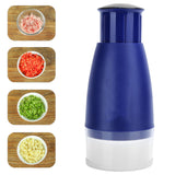 Manual Chopper Hand Press Garlic Ginger Garlic Chop Cutter Household with 2pcs Plastic BoxBlue