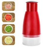 Manual Chopper Hand Press Garlic Ginger Garlic Chop Cutter Household with 2pcs Plastic BoxRed