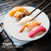 Round Sushi Plate Innovative 304 Stainless Steel Cake Dessert Dish Tray for Kitchen RestaurantL