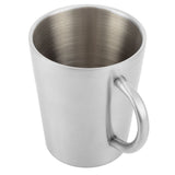 300ml Portable Mug 304 Stainless Steel Double Walled Insulated Coffee Beer Cup with HandleGlossy Silver In Australia - Darrahopens