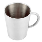 300ml Portable Mug 304 Stainless Steel Double Walled Insulated Coffee Beer Cup with HandleGlossy Silver In Australia - Darrahopens