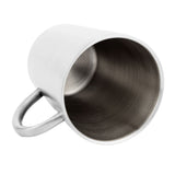 300ml Portable Mug 304 Stainless Steel Double Walled Insulated Coffee Beer Cup with HandleGlossy Silver In Australia - Darrahopens