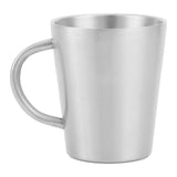 300ml Portable Mug 304 Stainless Steel Double Walled Insulated Coffee Beer Cup with HandleMatte Silver In Australia - Darrahopens