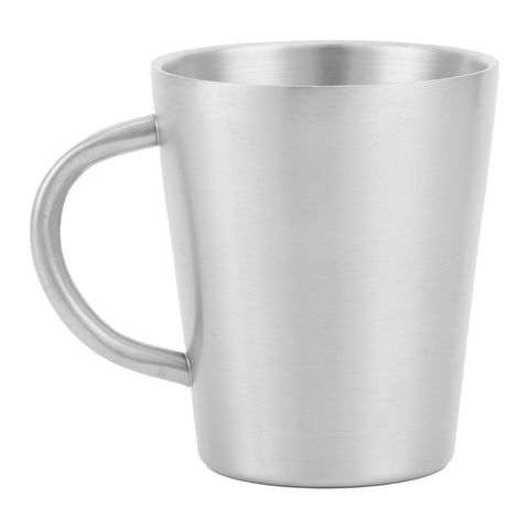 300ml Portable Mug 304 Stainless Steel Double Walled Insulated Coffee Beer Cup with HandleMatte Silver In Australia - Darrahopens