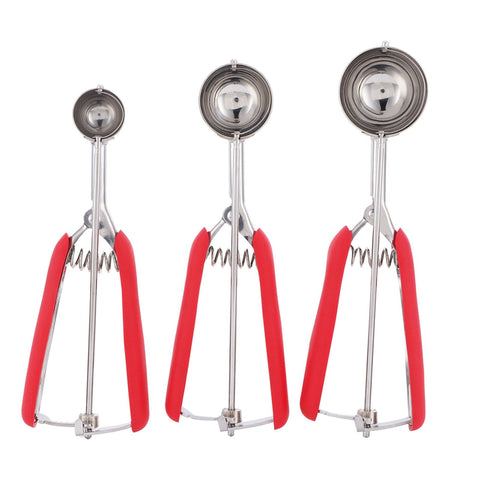 3PCS Ice Cream Scoop Cookies Scoop Set Stainless Steel Ice Cream Spoon Watermelon DiggerRed In Australia - Darrahopens