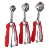 3PCS Ice Cream Scoop Cookies Scoop Set Stainless Steel Ice Cream Spoon Watermelon DiggerRed In Australia - Darrahopens