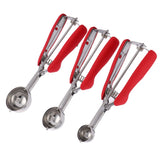 3PCS Ice Cream Scoop Cookies Scoop Set Stainless Steel Ice Cream Spoon Watermelon DiggerRed In Australia - Darrahopens