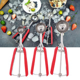 3PCS Ice Cream Scoop Cookies Scoop Set Stainless Steel Ice Cream Spoon Watermelon DiggerRed In Australia - Darrahopens