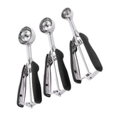 3PCS Ice Cream Scoop Cookies Scoop Set Stainless Steel Ice Cream Spoon Watermelon DiggerBlack In Australia - Darrahopens