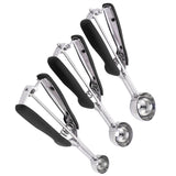 3PCS Ice Cream Scoop Cookies Scoop Set Stainless Steel Ice Cream Spoon Watermelon DiggerBlack In Australia - Darrahopens