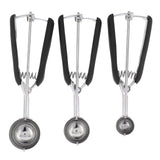 3PCS Ice Cream Scoop Cookies Scoop Set Stainless Steel Ice Cream Spoon Watermelon DiggerBlack In Australia - Darrahopens