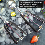 3PCS Ice Cream Scoop Cookies Scoop Set Stainless Steel Ice Cream Spoon Watermelon DiggerBlack