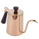 700ml Coffee Kettle 304 Stainless Steel Gooseneck Spout Coffee Drip Pot with Wooden HandleLong Spout‑Rose Gold In Australia - Darrahopens