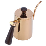 700ml Coffee Kettle 304 Stainless Steel Gooseneck Spout Coffee Drip Pot with Wooden HandleLong Spout‑Rose Gold In Australia - Darrahopens