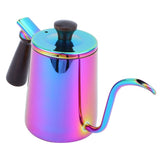700ml Coffee Kettle 304 Stainless Steel Gooseneck Spout Coffee Drip Pot with Wooden HandleLong Spout‑ Colorful In Australia - Darrahopens