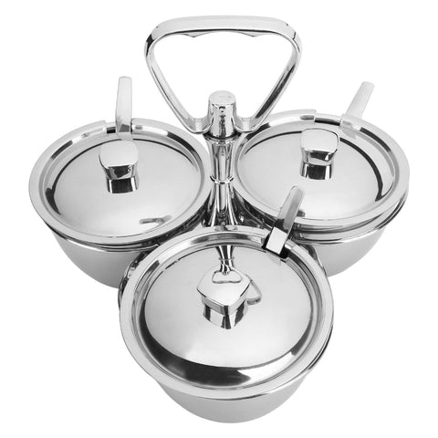 Spice Rack Kitchen Stainless Steel Seasoning Pots Condiment Set Rotating Spice Rack OrganizerJ13390(3) 3Pcs Rotating Seasoning Pot Set In Australia - Darrahopens