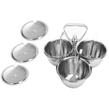 Spice Rack Kitchen Stainless Steel Seasoning Pots Condiment Set Rotating Spice Rack OrganizerJ13390(3) 3Pcs Rotating Seasoning Pot Set
