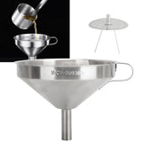 304 Stainless Steel Kitchen Funnel with Filter for Transferring of Liquid Dry Ingredients15cm Mouth Diameter