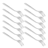 12Pcs Stainless Steel Forks Multifunctional Tasting Appetizer Cake Dessert Salad Fruit Fork In Australia - Darrahopens