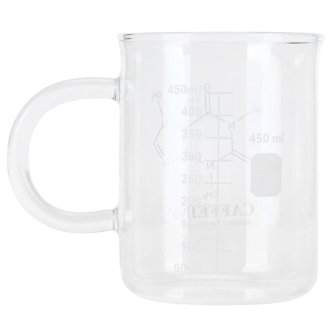 Beaker Mug Borosilicate Glass Cup with Handle and Measuring Scale for Coffee Tea In Australia - Darrahopens