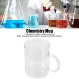 Beaker Mug Borosilicate Glass Cup with Handle and Measuring Scale for Coffee Tea