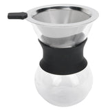 Reusable Glass Coffee Pot with Stainless Steel Filter Manual Drip Coffee Maker Set200ml