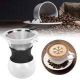 Reusable Glass Coffee Pot with Stainless Steel Filter Manual Drip Coffee Maker Set200ml In Australia - Darrahopens