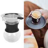 Reusable Glass Coffee Pot with Stainless Steel Filter Manual Drip Coffee Maker Set200ml