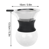 Reusable Glass Coffee Pot with Stainless Steel Filter Manual Drip Coffee Maker Set200ml