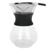 Reusable Glass Coffee Pot with Stainless Steel Filter Manual Drip Coffee Maker Set400ml In Australia - Darrahopens