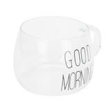 Coffee Cup Transparent Borosilicate Glass Mug with Handle for Milk Tea Cocktail BeverageBlack Label