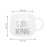 Coffee Cup Transparent Borosilicate Glass Mug with Handle for Milk Tea Cocktail BeverageBlack Label