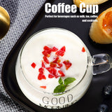 Coffee Cup Transparent Borosilicate Glass Mug with Handle for Milk Tea Cocktail BeverageBlack Label