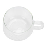 Coffee Cup Transparent Borosilicate Glass Mug with Handle for Milk Tea Cocktail BeverageWhite Label