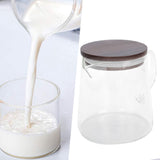 Coffee Pot with Lid HeatResistant Glass Heat Insulation Handle Kettle for Tea Milk Juice(300ml )