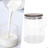 Coffee Pot with Lid HeatResistant Glass Heat Insulation Handle Kettle for Tea Milk Juice(500ml )